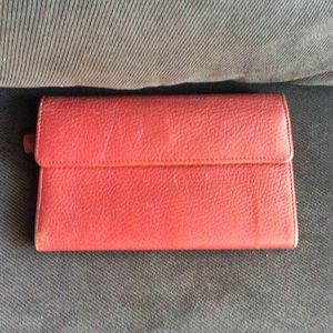 Tusk Red Leather Snap Bifold Wallet